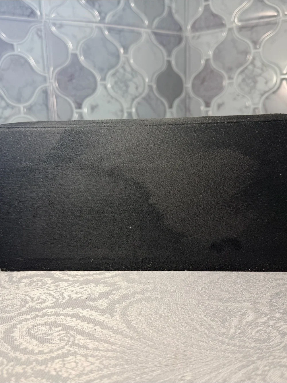 Black Men's Jewelry Storage Case with Ring Slots and Earring Panel